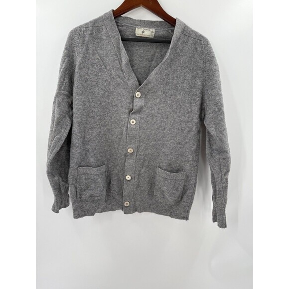 Vintage James Pringle Holm Woolen Mills Inverness Gray wPockets SIZE 40 Cardigan - Picture 1 of 13